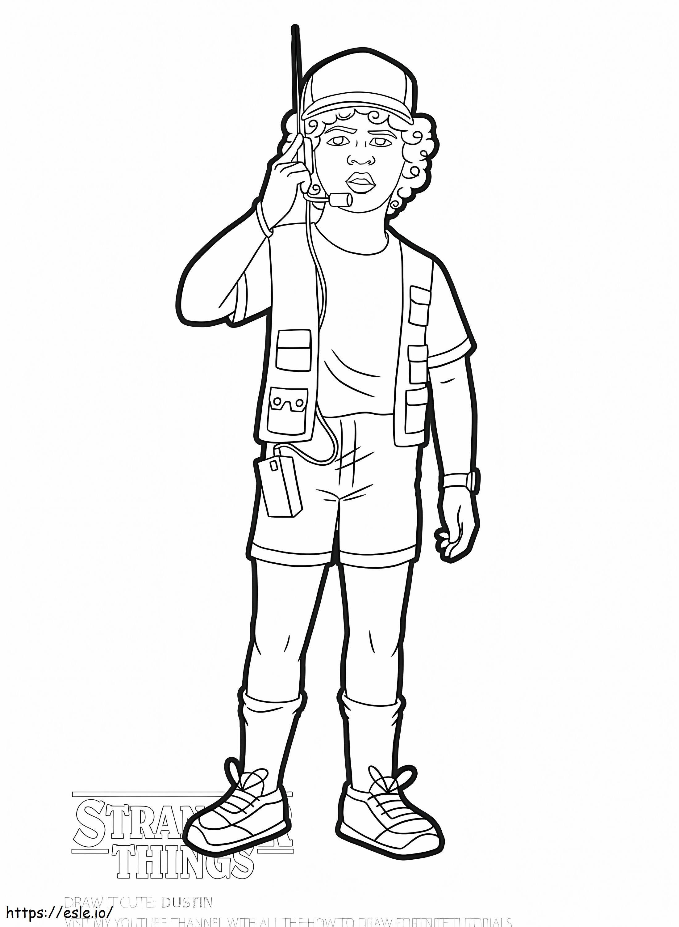 Dustin de stranger things coloring page