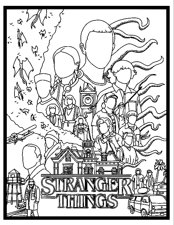 Stranger things coloring pages printable for free download