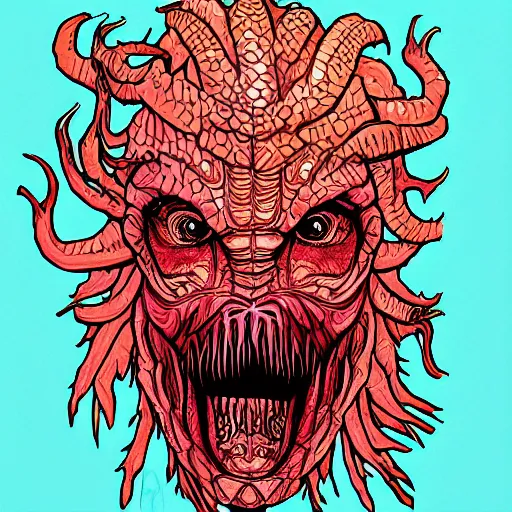 A demogorgon from stranger things line art coloring stable diffusion