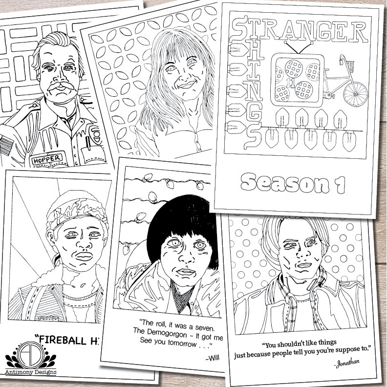 Stranger things pack season stranger things coloring pages