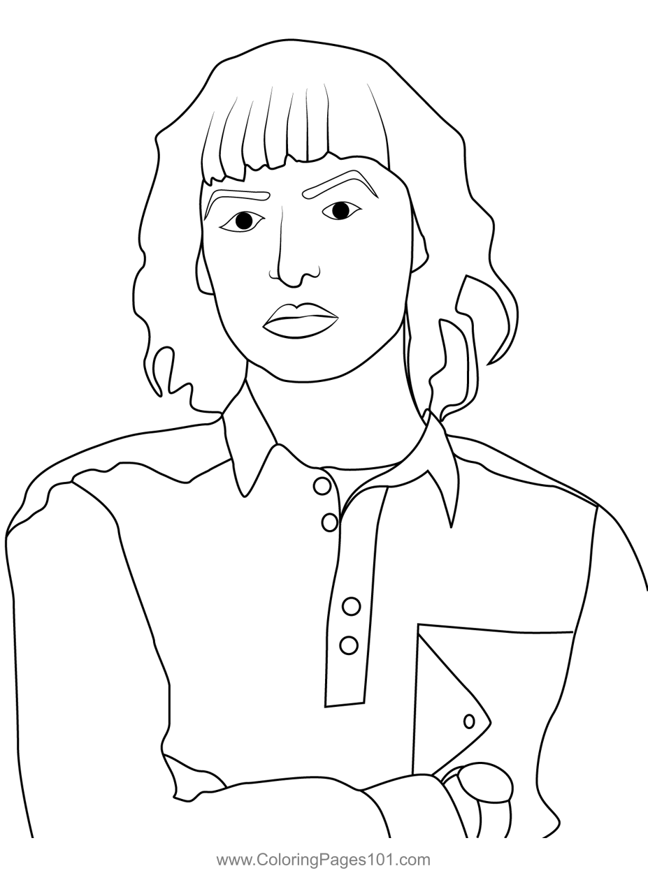 Mike wheeler stranger things coloring page for kids