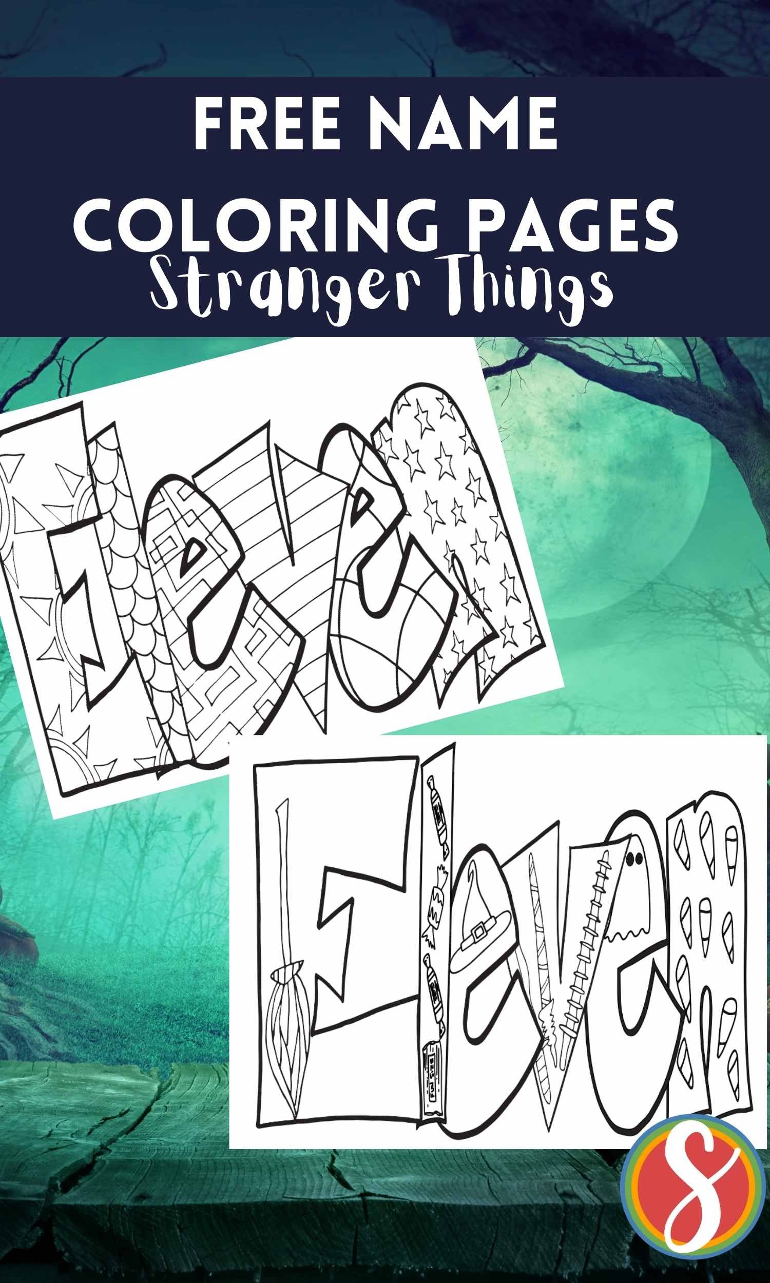 Stranger things coloring pages names â stevie doodles