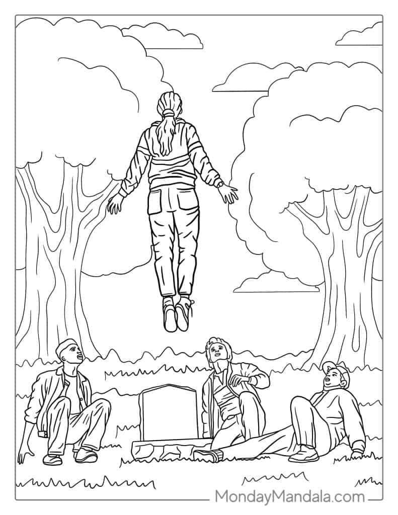 Stranger things coloring pages free pdf printables