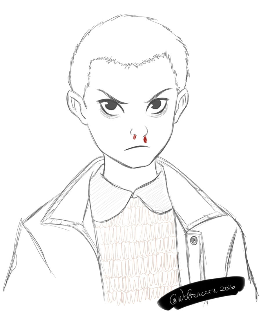 Stranger things eleven sketch by enzeruwings on