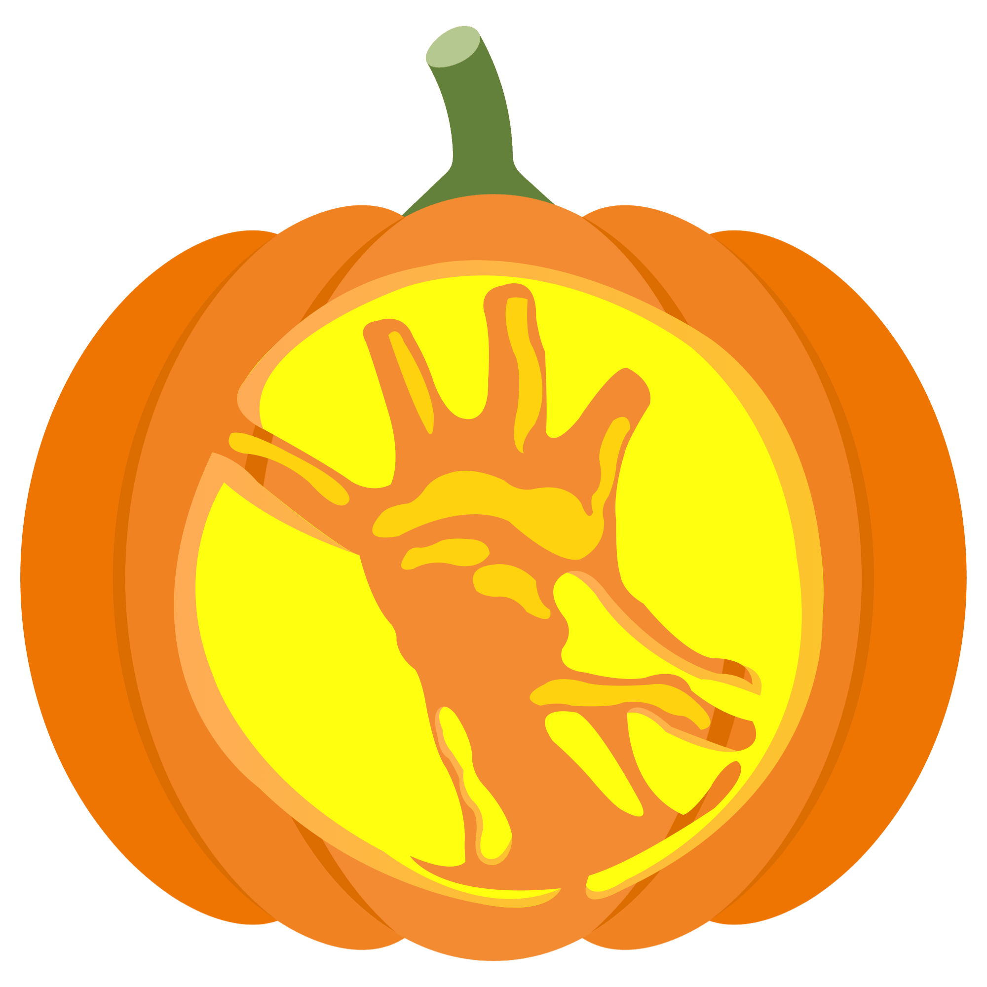 Hand from stranger things pumpkin stencil free printable papercraft templates