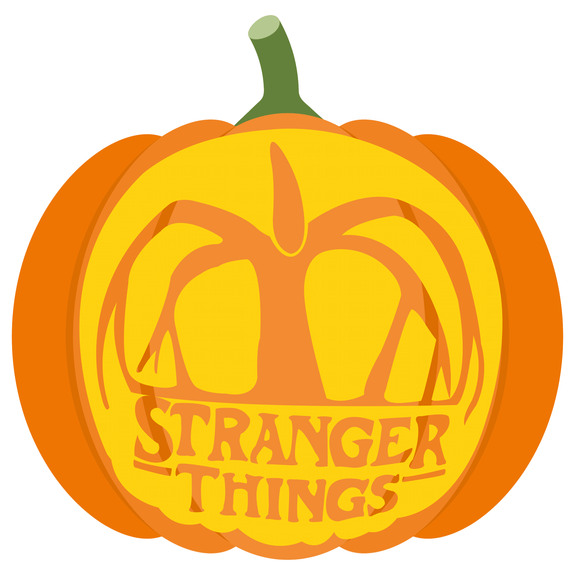 Stranger things pumpkin stencil free printable papercraft templates