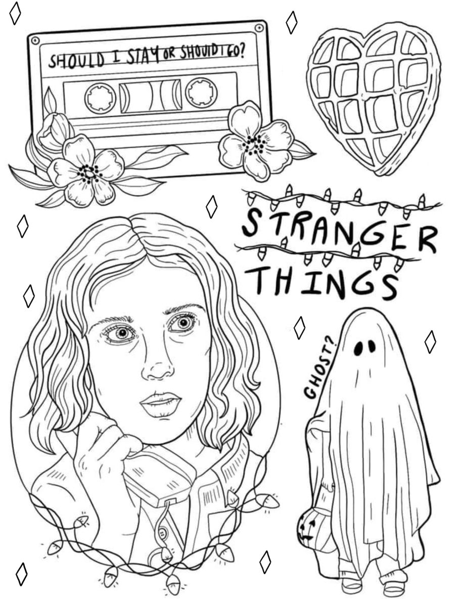 Stranger things cat kingston tattoo desenhos para coloriri desenho em linha contãnua desnhos para colorir