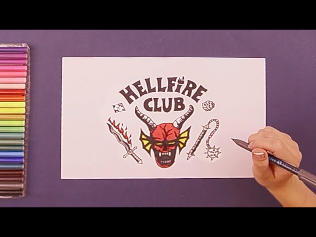 How to draw stranger things hellfire club logo