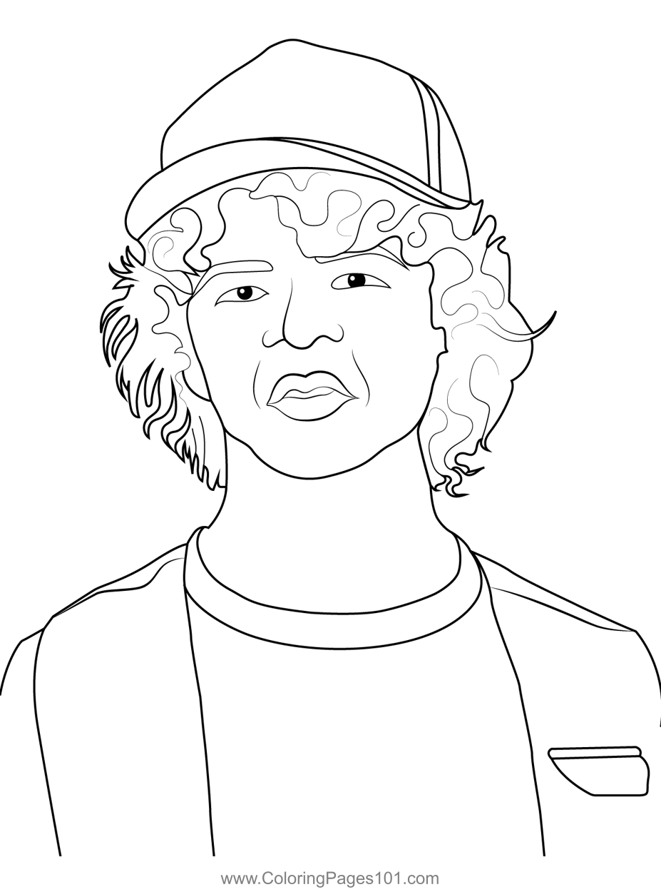 Dustin henderson stranger things coloring page for kids