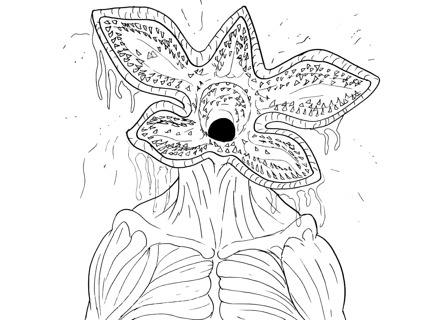 Stranger things demogorgon coloring page