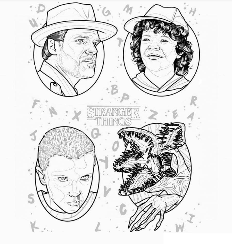 Stranger things image coloring page