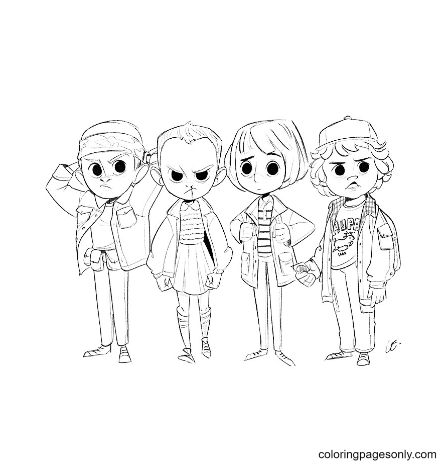 Stranger things coloring pages printable for free download