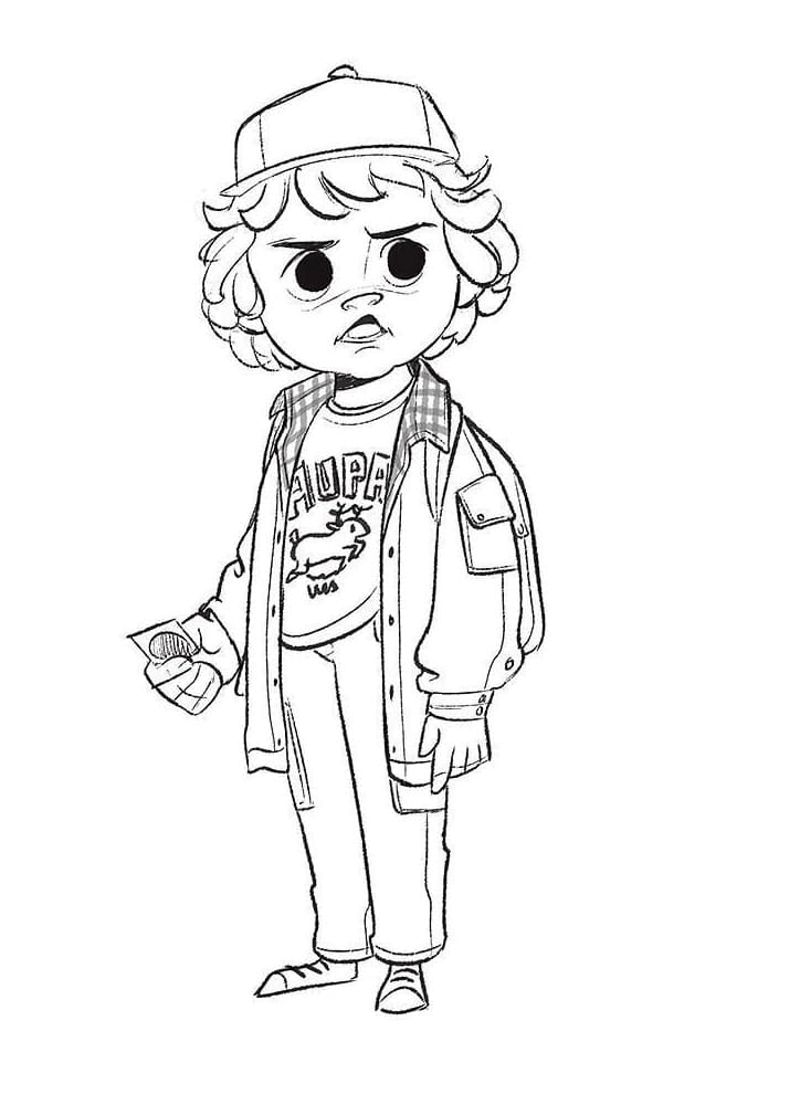 Dustin from stranger things coloring page