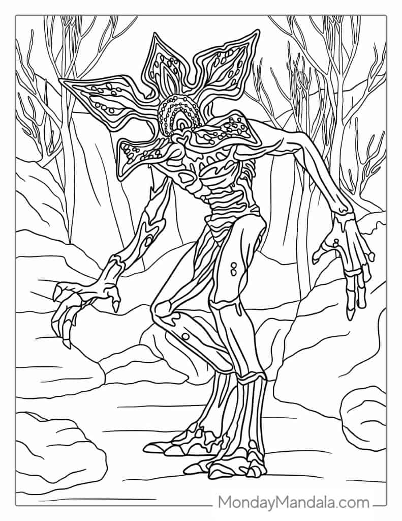 Stranger things coloring pages free pdf printables