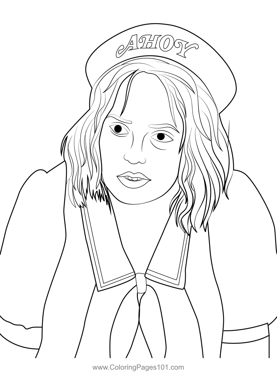 Robin buckley stranger things coloring page for kids