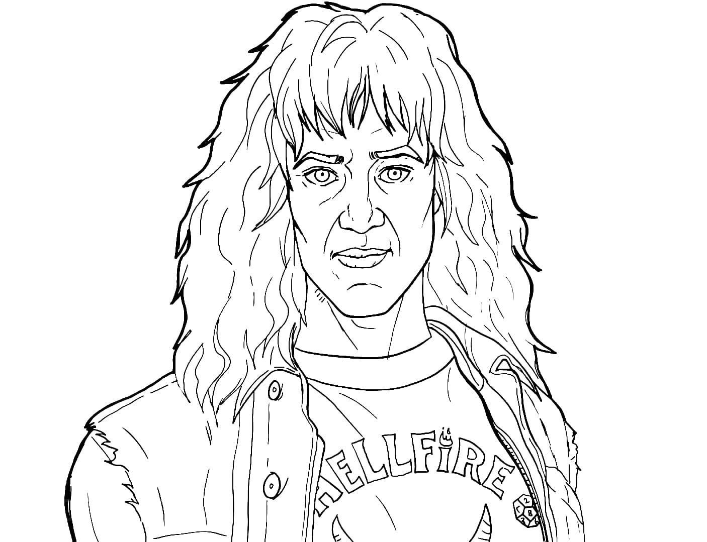 Eddie munson from stranger things coloring page