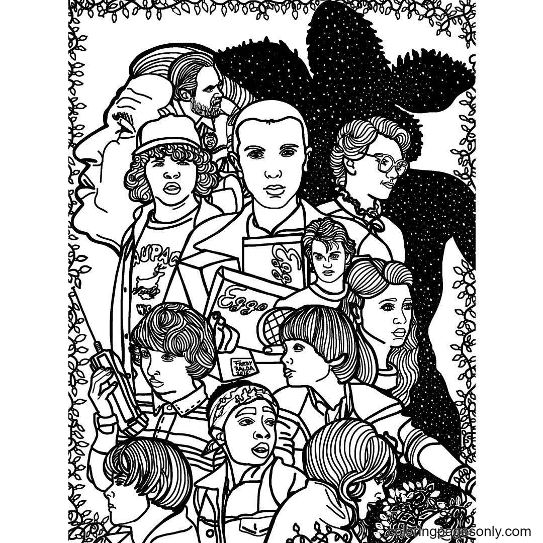 Stranger things coloring pages