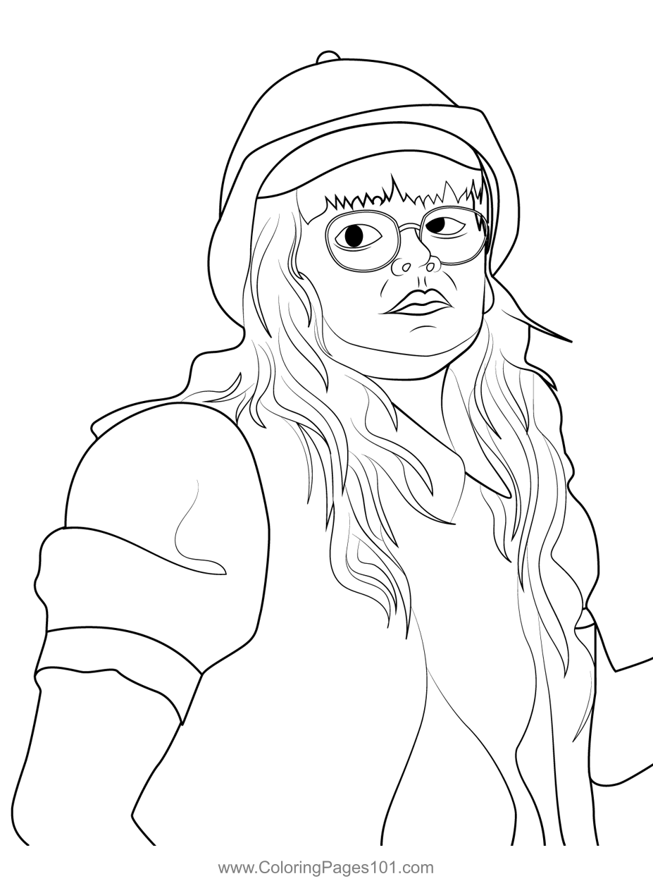 Suzie bingham stranger things coloring page for kids