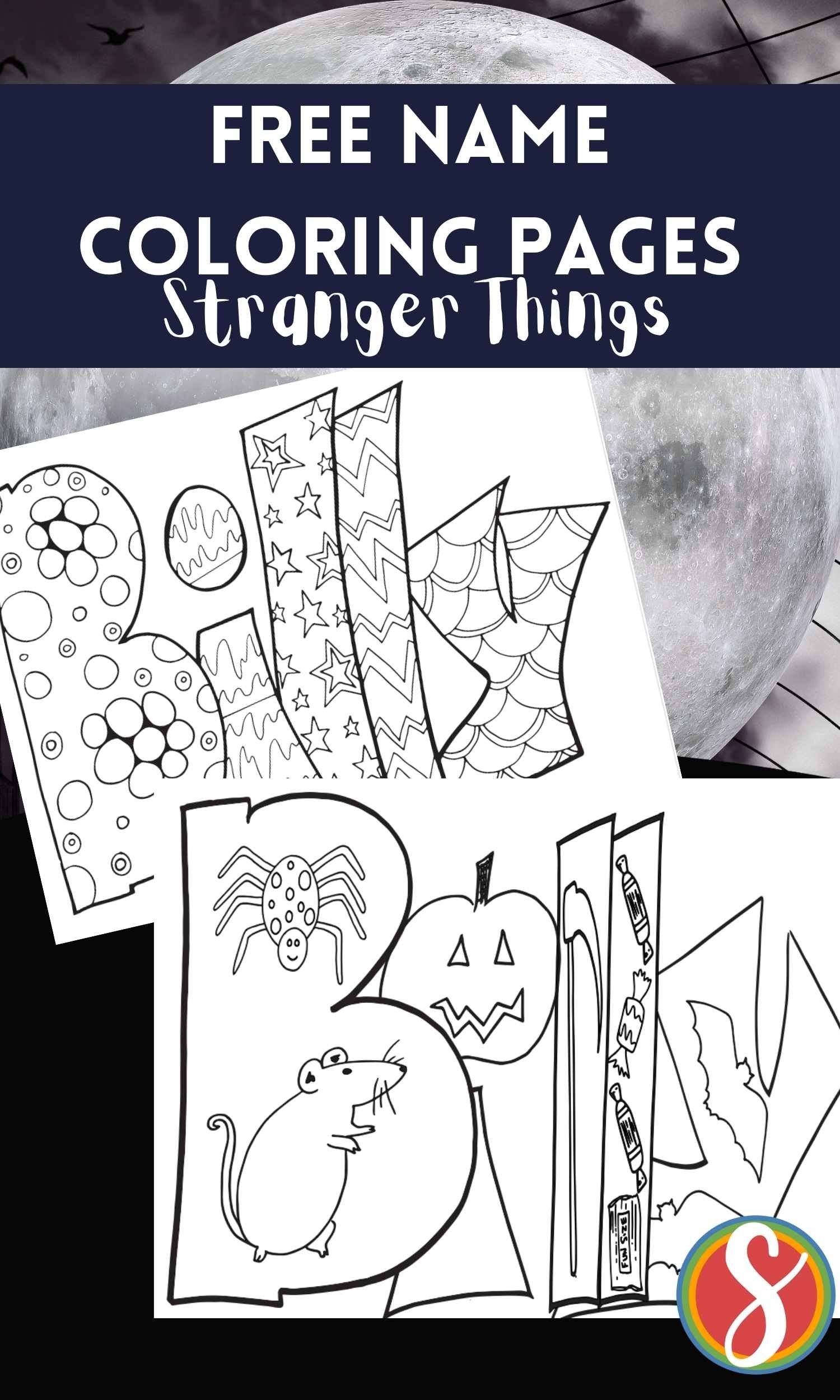 Stranger things coloring pages names â stevie doodles