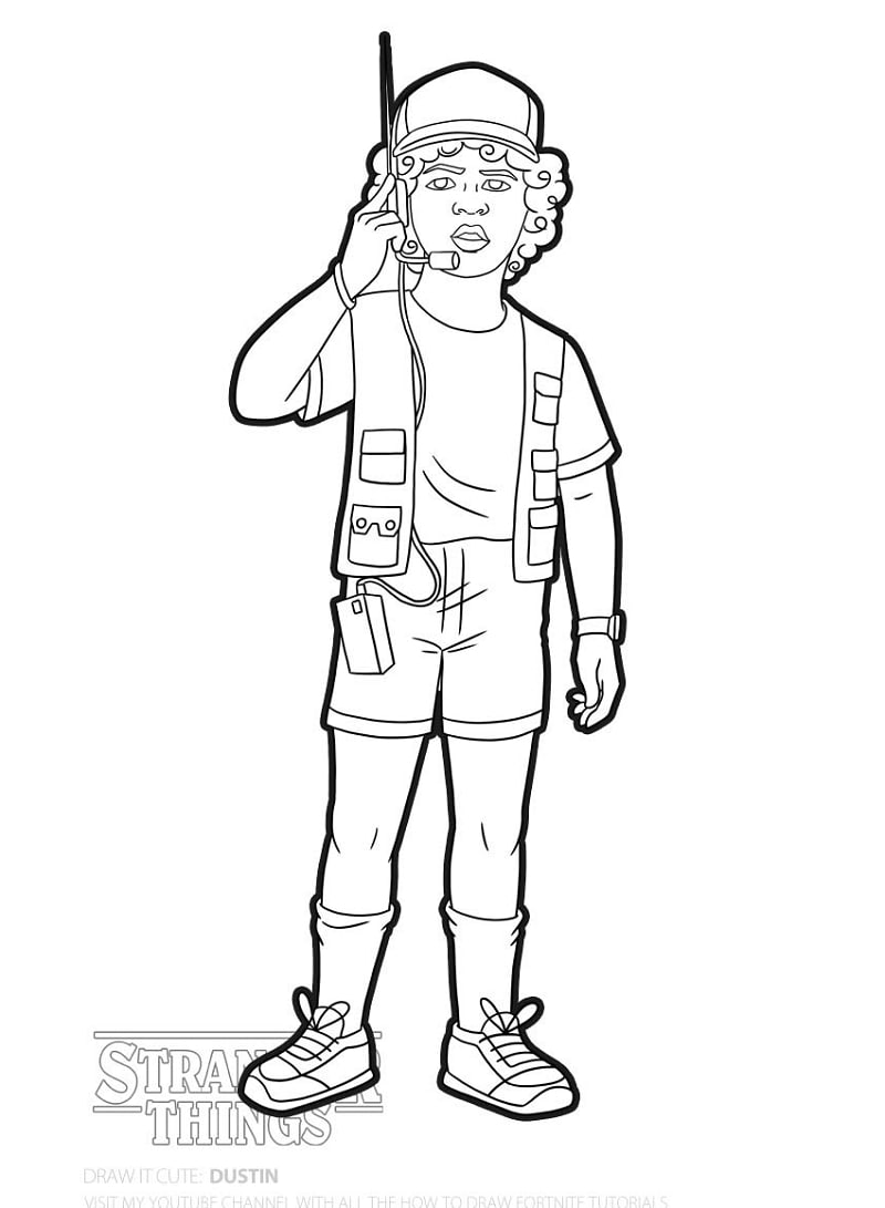 Dustin stranger things coloring page