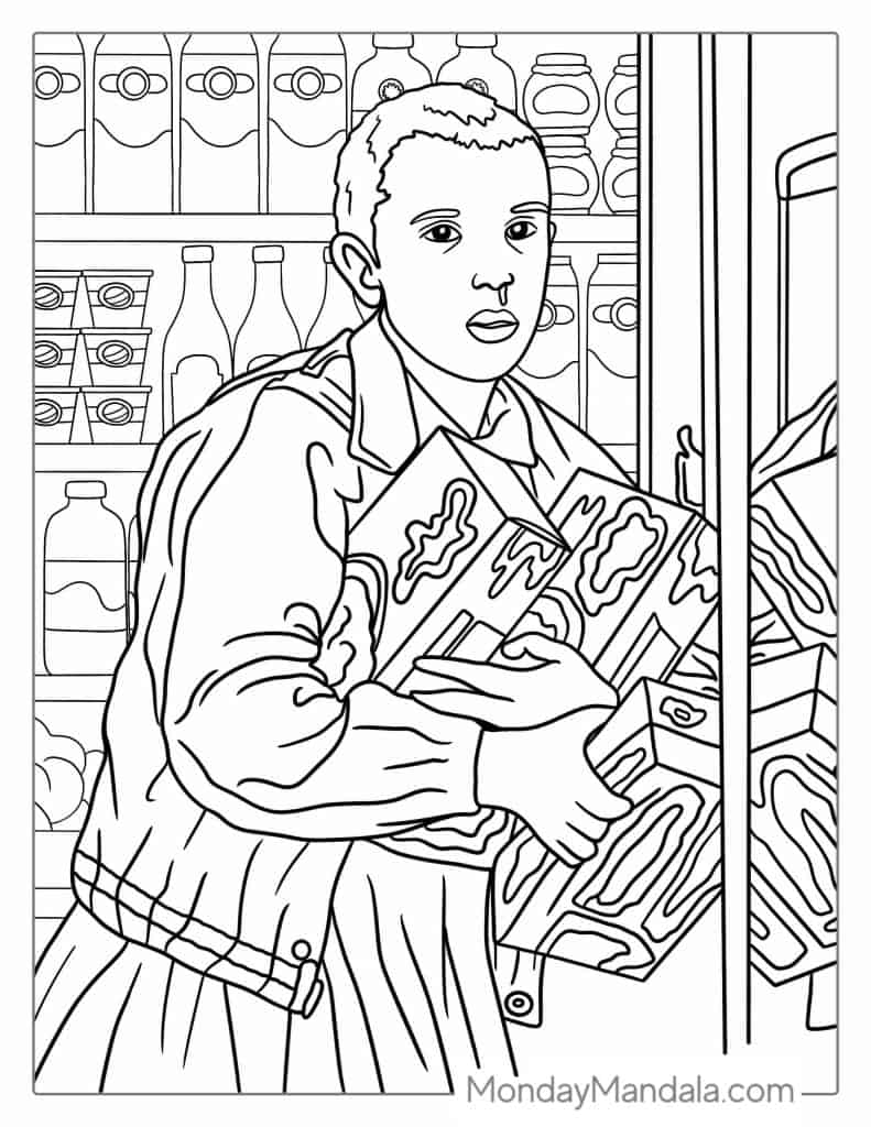 Stranger things coloring pages free pdf printables