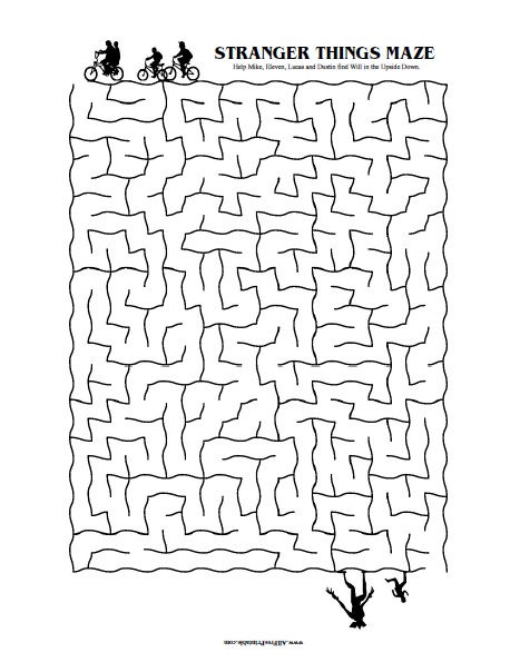 Stranger things maze â free printable