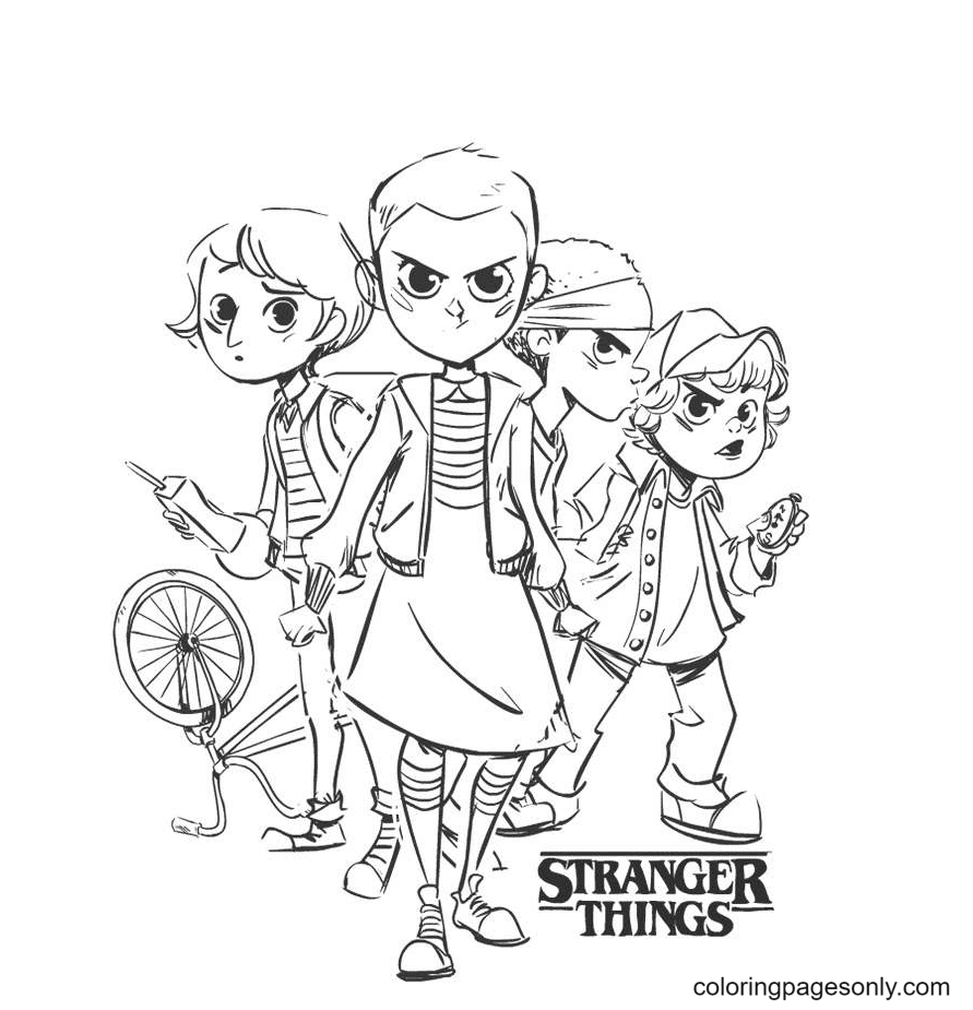 Stranger things coloring pages printable for free download