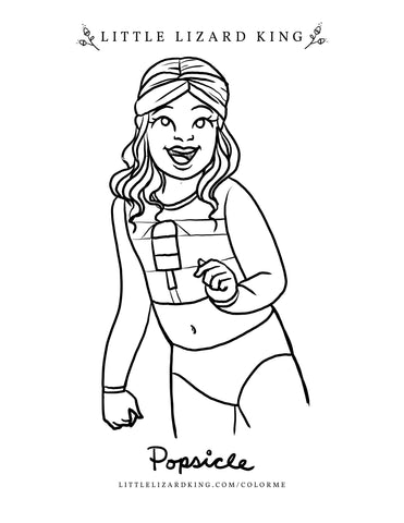 Popsicle coloring page â little lizard king