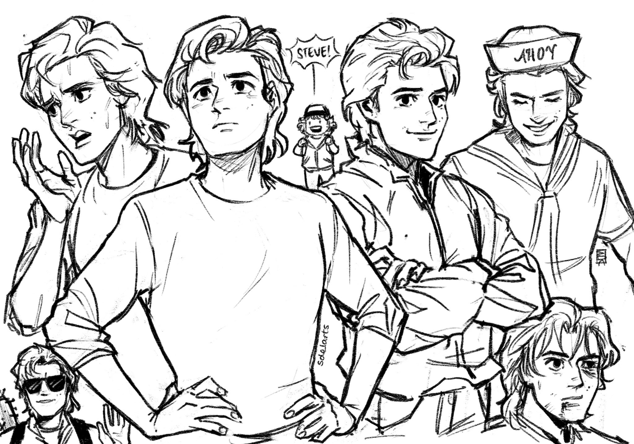 Sereh on x steve dustin sketch dump strangerthings fanart myart httpstcoevvnntf x