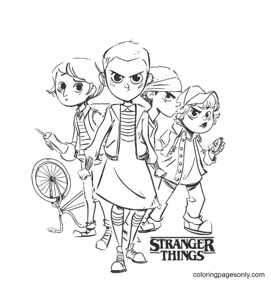 Stranger things coloring pages