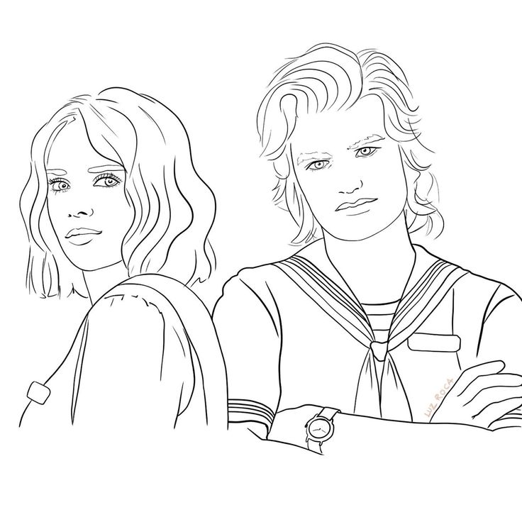 Stranger things robin y steve stranger things robin coloring pages