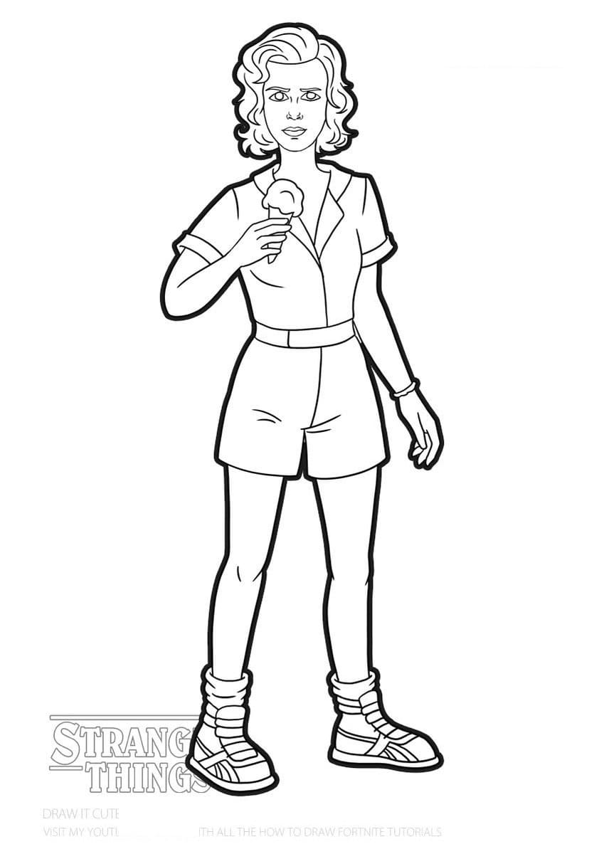 Steve from stranger things coloring page