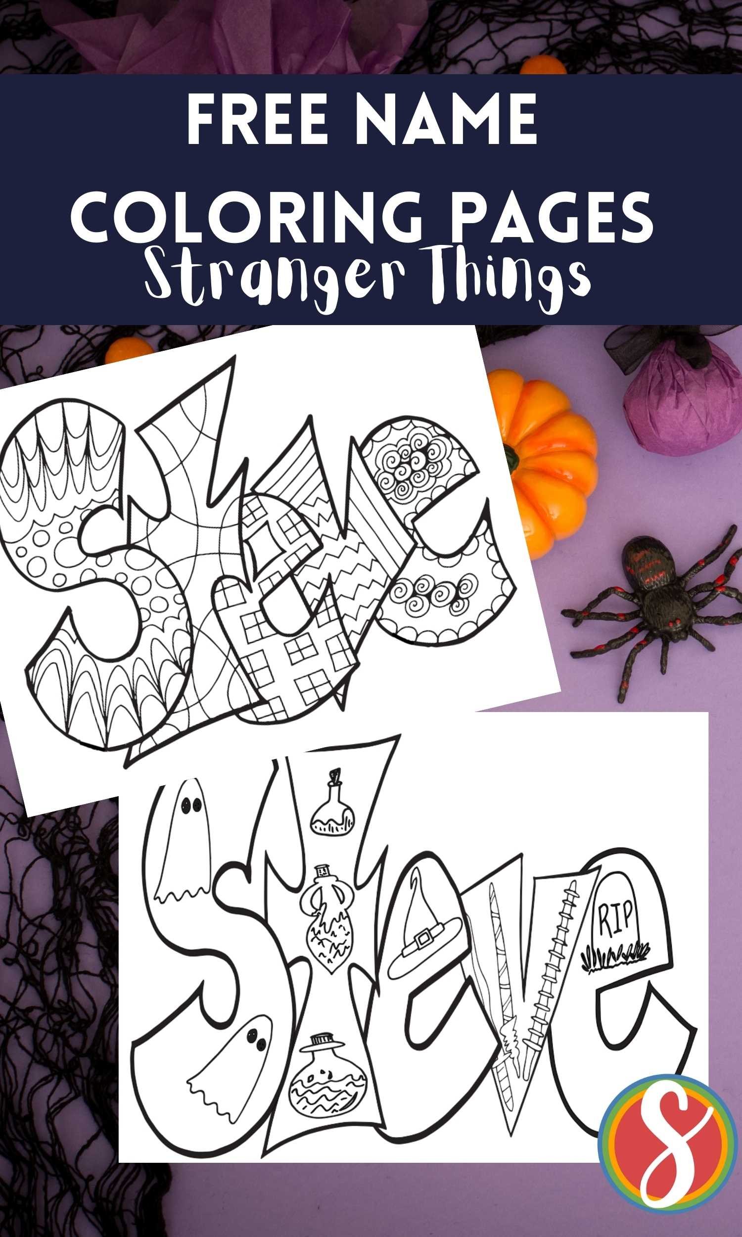 Stranger things coloring pages names â stevie doodles