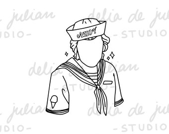 Steve harrington from stranger things season illustration digital download descarga digital tattoo design in jpg png eps and ai