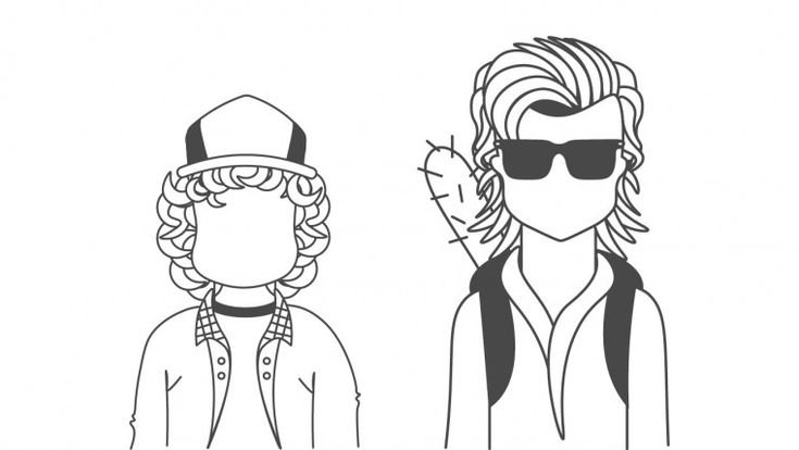 Stranger homes dustin henderson and steve harrington stranger things art stranger things sticker easy drawings