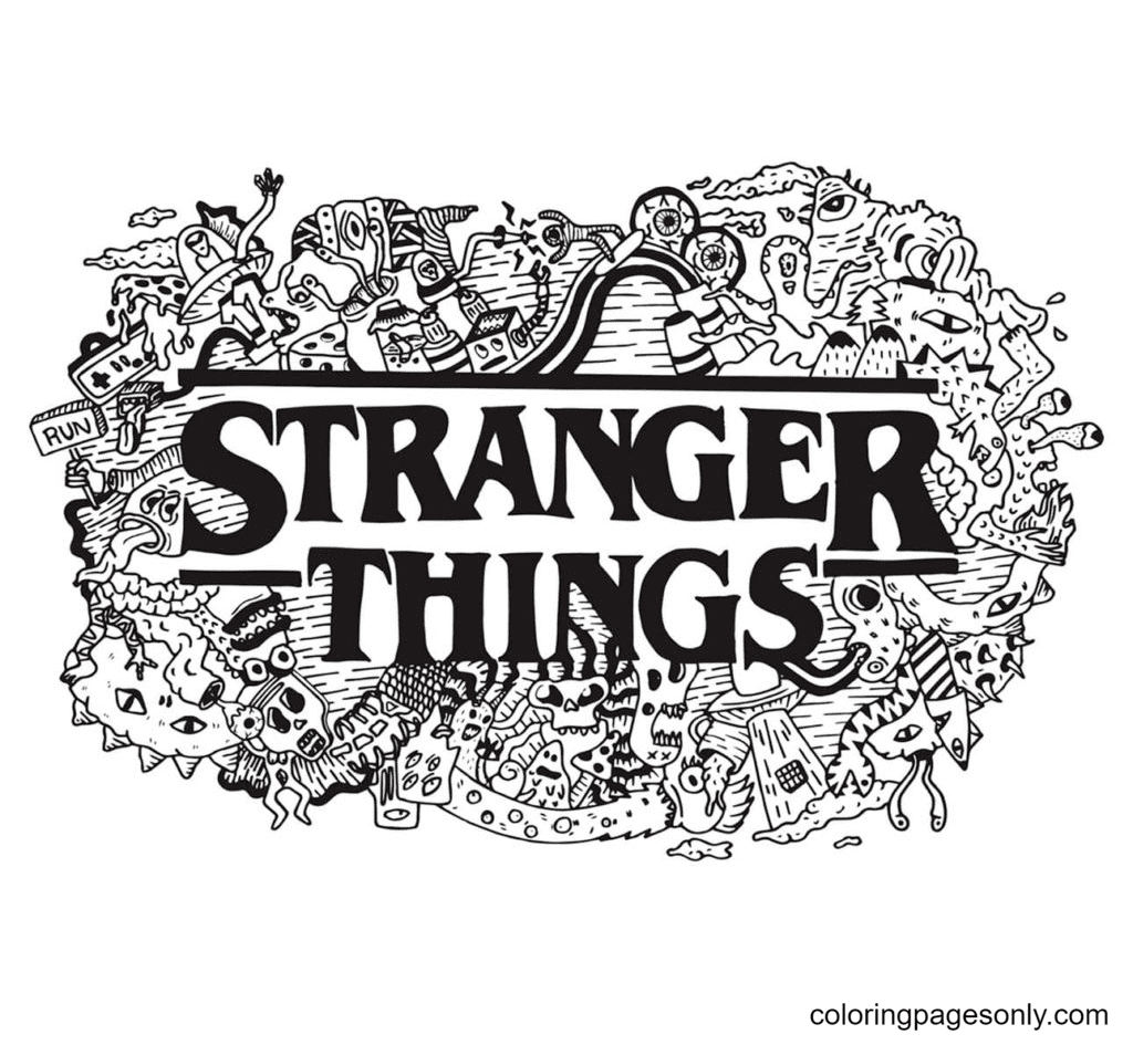 Stranger things coloring pages printable for free download