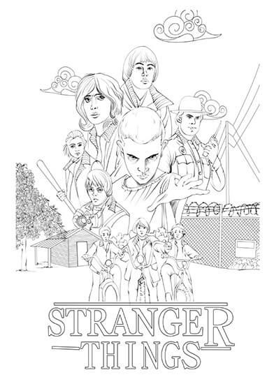 Stranger things coloring pages free cat coloring book coloring books cool coloring pages