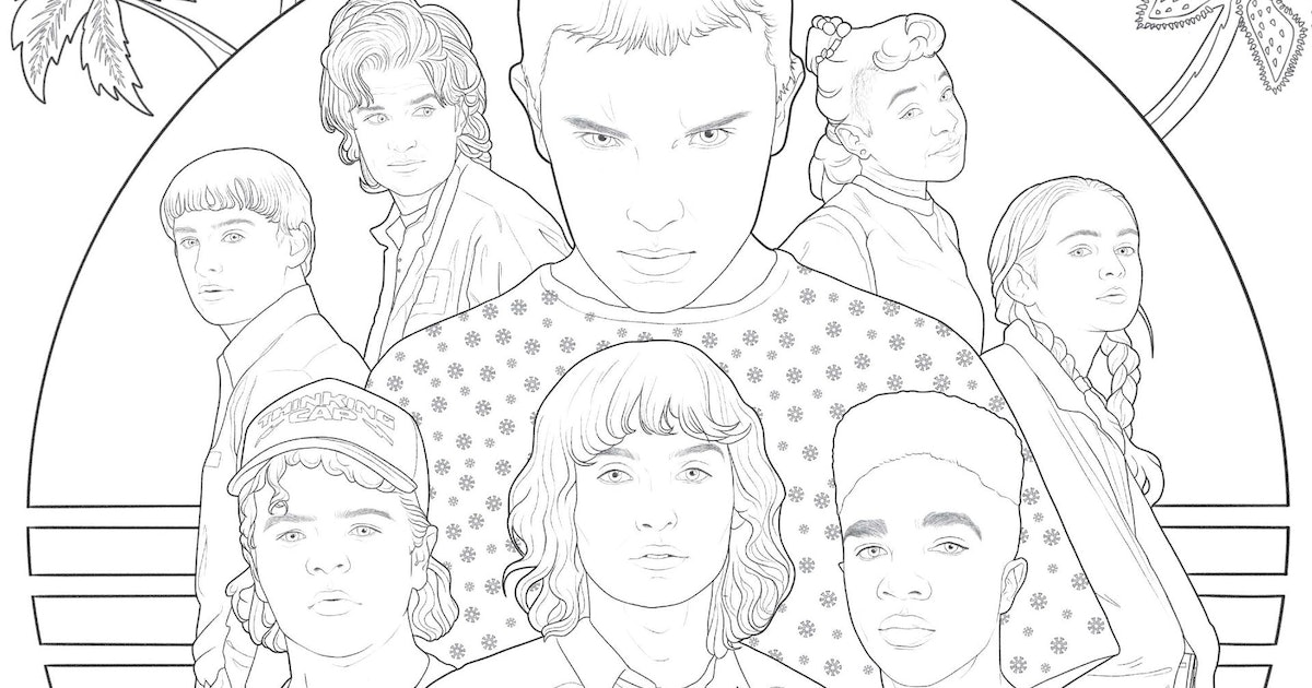 Look bodacious pages from netflixs stranger things coloring book