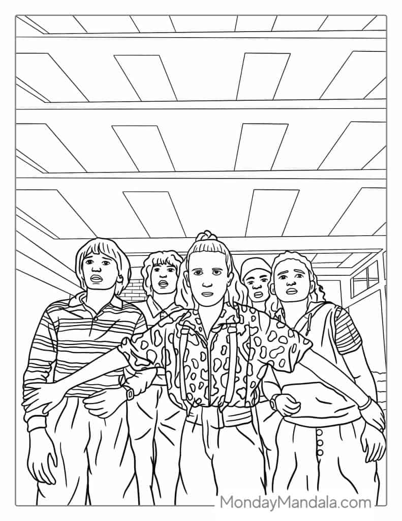 Stranger things coloring pages free pdf printables