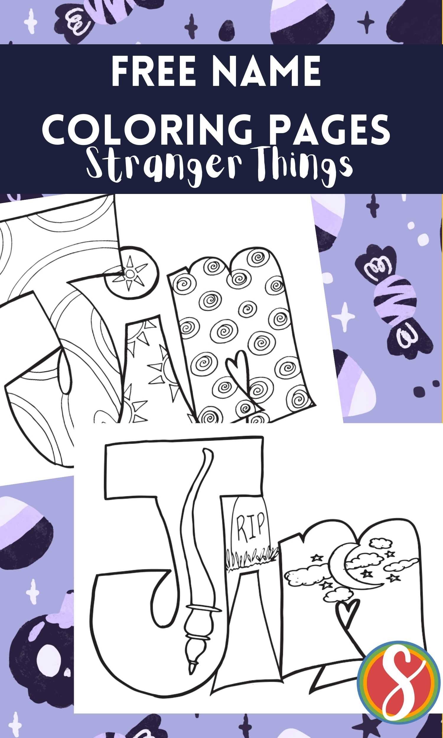 Stranger things coloring pages names â stevie doodles