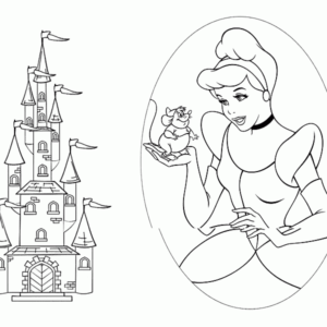 Cinderella castle coloring pages printable for free download