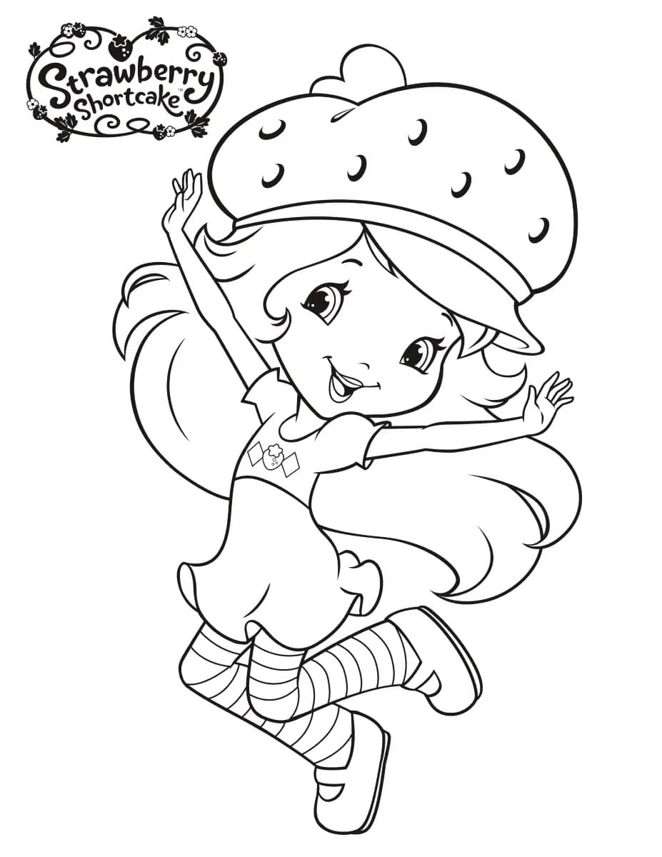 Strawberry shortcake and castle coloring page