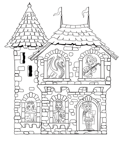 Castles coloring pages free printable pictures