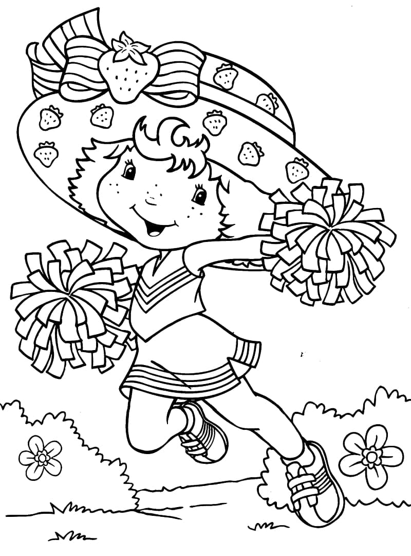 Strawberry shortcake and castle coloring page