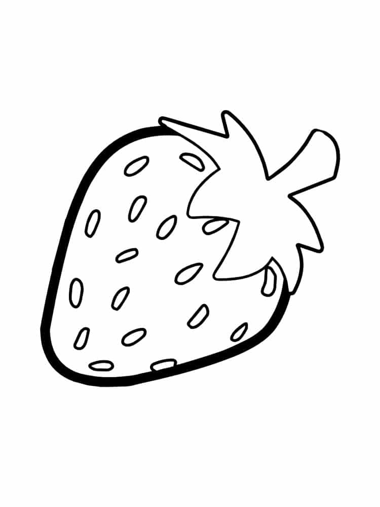 Simple drawing of a strawberry coloring page