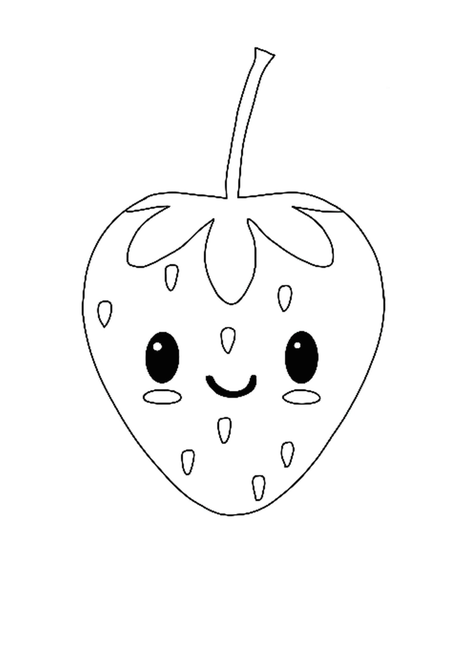 Kawaii strawberry coloring pages