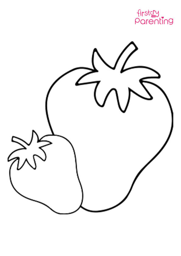 Strawberry coloring page for kids