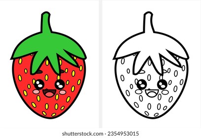 Strawberry coloring page images stock photos d objects vectors