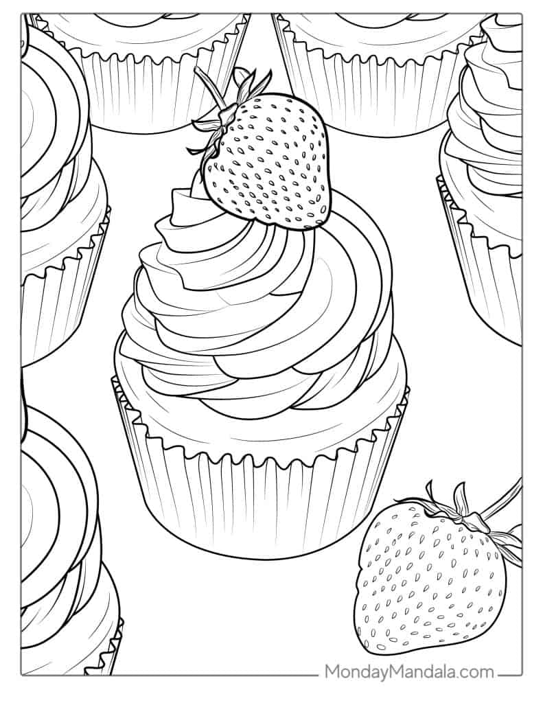 Strawberry coloring pages free pdf printables