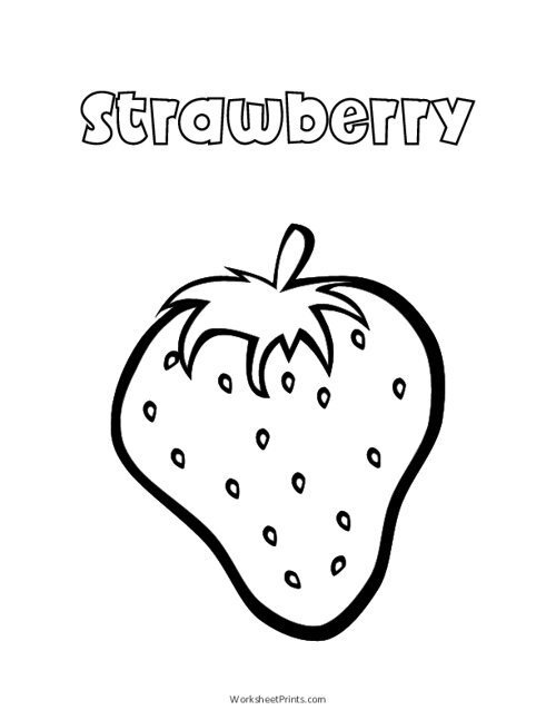 Printable strawberry coloring page